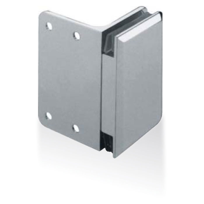 Wall to glass Fixed offset clamp 90 degree - Bevelled corner