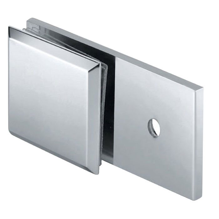 Wall to Glass Bracket 180° with Plate – Bevelled Corner